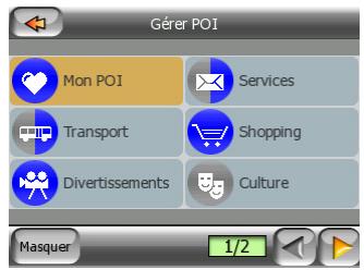 MIO LOGICIEL DE NAVIGATION POUR DIGIWALKER C710 - Gérer la visibilité des POI intégrés. - 1