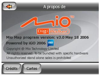 MIO LOGICIEL DE NAVIGATION POUR DIGIWALKER C710 - À propos de l'écran - 1