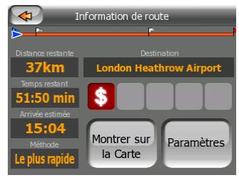 MIO LOGICIEL DE NAVIGATION POUR DIGIWALKER C710 - Affichage des données de l'itinéraire (pour destination et étapes) - 3