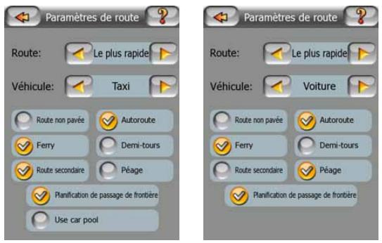 MIO MAP-V3.2-P350-P550 - Réglage des paramètres d'itinéraire - 1
