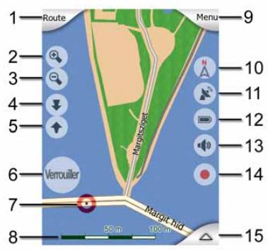 MIO MAP-V3.2-P350-P550 - Contenus de l'écran map (carte): - 1