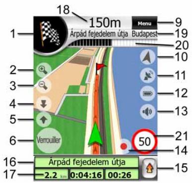 MIO MAP-V3.2-P350-P550 - Contenus de l'écran map (carte): - 3