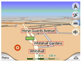 MIO DIGIWALKER C510 - Le point de la carte selectionné est appelé Cursor (Curseur) - 1