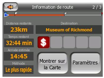 MIO DIGIWALKER C510 - Affichage des données de l'itinéraire (pour destination et étapes) - 2