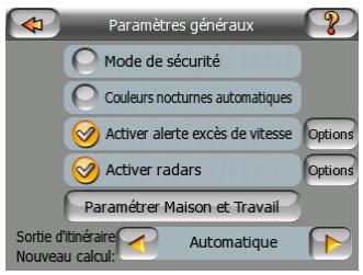 MIO DIGIWALKER C510 - Modifier des paramètres de l'advertissement de radars - 1