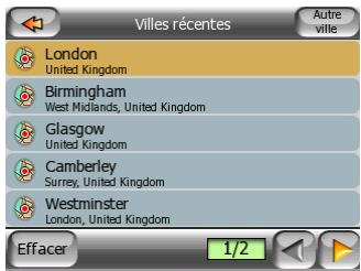 MIO DIGIWALKER C510 - Sélectionner une des localités récemment utilisées - 1