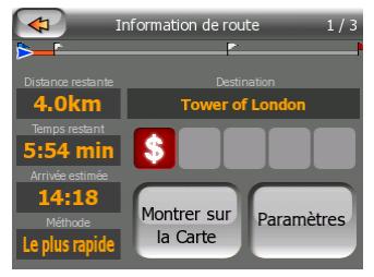 MIO DIGIWALKER C510 - Affichage des données de l'itinéraire (pour destination et étapes) - 1