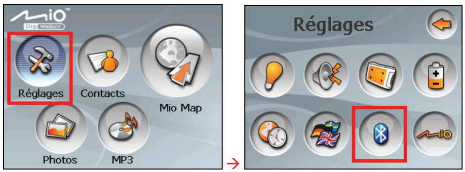 MIO C510 - Démarrer et quitter le gestionnaire Bluetooth - 1