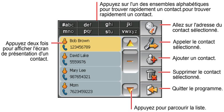MIO C510E - Utiliser la liste de contacts - 1