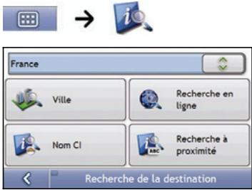 MIO MOOV 330 - Ouvrez l'écran recherche de la destination - 1
