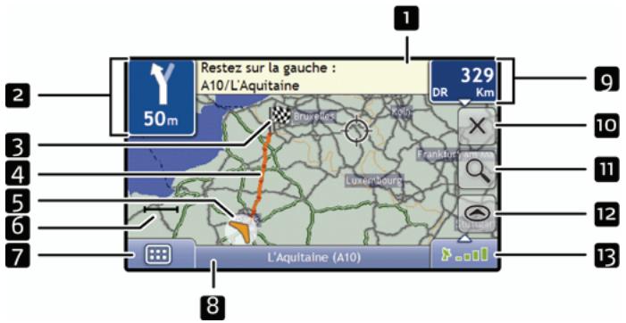 MIO MOOV 330 - Écran vue d'ensemble de l'itinéraire - 1
