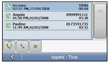 MIO MOOV 330 - Visualiser l'histoire des appels : - 8