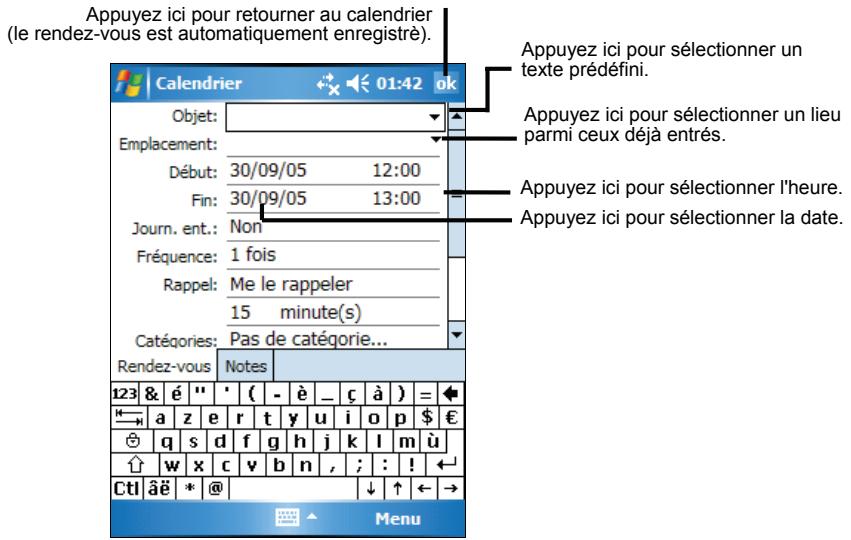 MIO P350 - Création d'un rendez-vous - 1