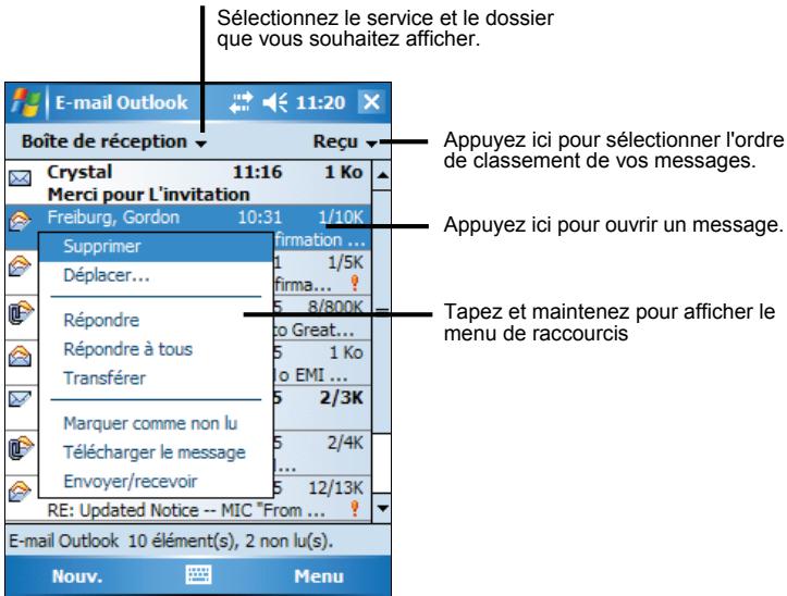 MIO P350 - Utilisation de la liste des messages - 1