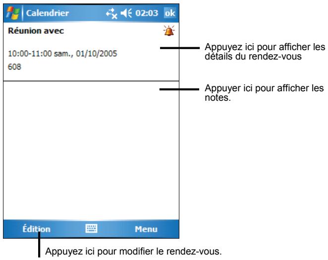 MIO P350 - Utilisation de l'écran résumé du calendrier - 1