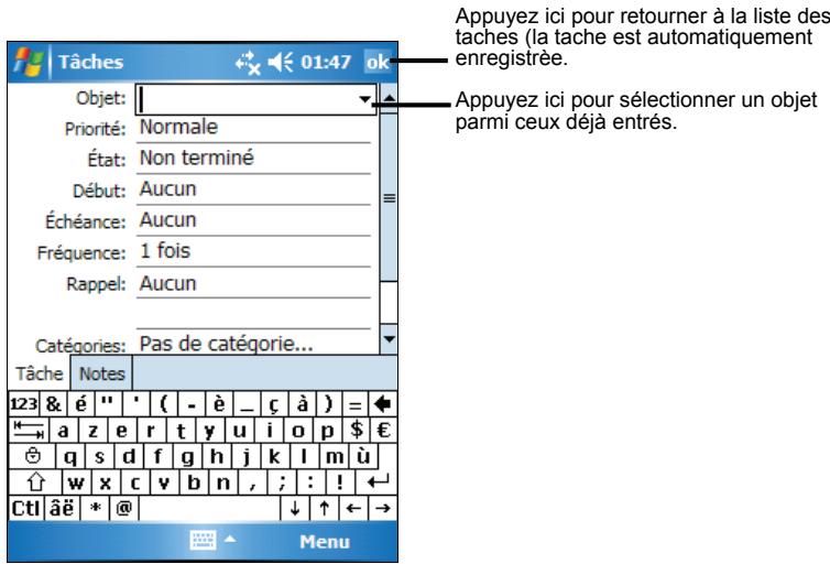 MIO P350 - Création d'une tâche - 1