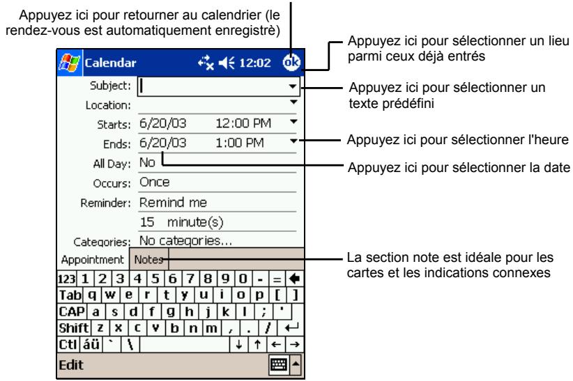 MIO 168 - Création d'un rendez-vous - 1