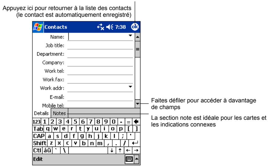 MIO 168 - Création d'un contact - 1