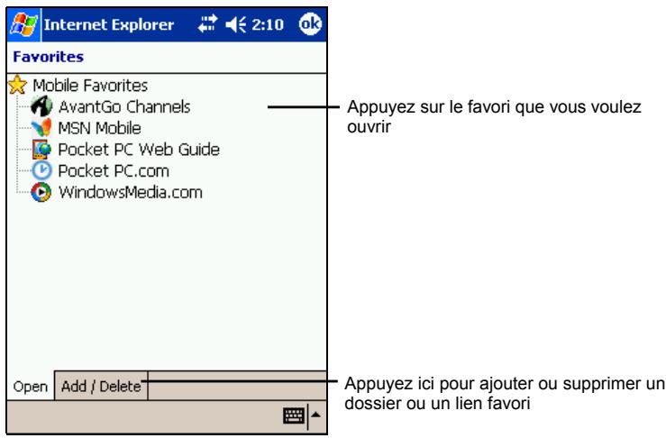 MIO 168 - Affichage des favoris de l'appareil mobile et des chaînes - 1