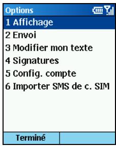 MIO 8870 - Pour modifier les options du compte : - 1