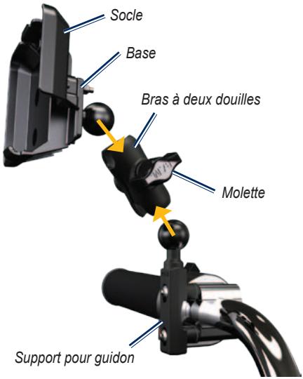 MIO MOTO ZUMO 210 - Fixation de la base au support pour guidon - 1