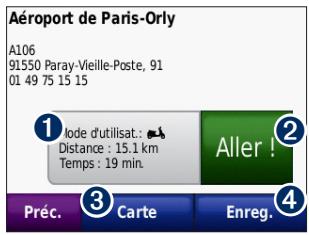 MIO MOTO ZUMO 210 - Utilisation de la page Aller! - 1