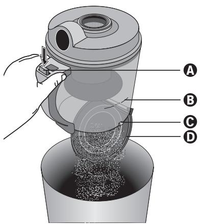 LERVIA KH 1410 CYCLONE VACUUM CLEANER - Svuotamento del contentitore della polvere - 1