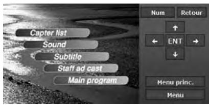 CLARION MAX973HD - Fonctionnement du menu DVD (clavier tactile) - 1
