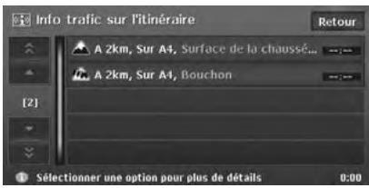 CLARION MAX973HD - Affichage des informations de traffic sur l'itinéraire - 1