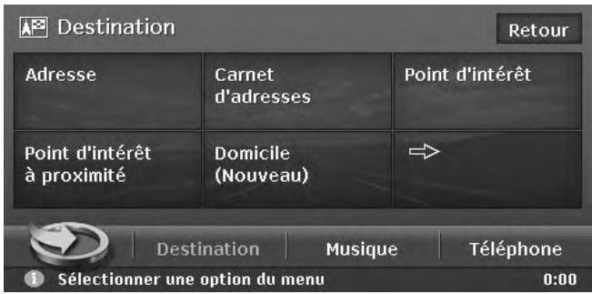 CLARION MAX973HD - Recherche de la destination à partir du menu destination - 1