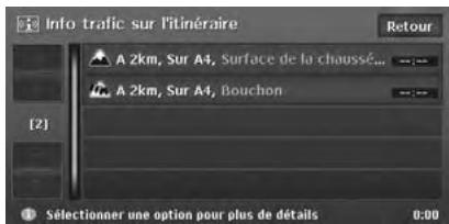 CLARION MAX973HD - Exemple d'affichage d'informations de traffic TMC - 2