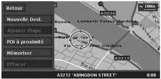 CLARION MAX973HD - Menu de localisation (sur la carte déplacée) - 1