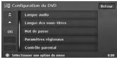 CLARION MAX973HD - Sélection du menu configuration DVD - 2