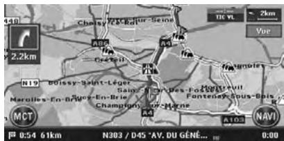 CLARION MAX973HD - Exemple d'affichage d'informations de traffic TMC - 1