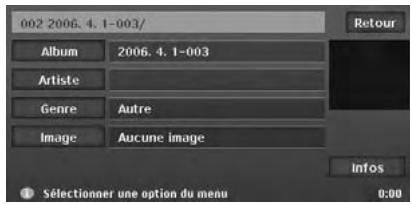 CLARION MAX973HD - Modification des informations d'un album - 1