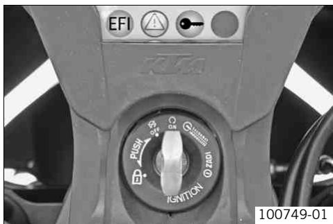 KTM 1190 RC8 R FR - Activer/désactiver la clé de contact - 2