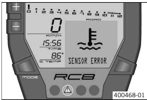 KTM 1190 RC8 R FR - Remarques/messages d'advertisement sur le tableau de bord - 7