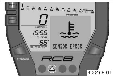 KTM 1190 RC8 R JP - Remarques/messages d'advertisement sur le tableau de bord - 7