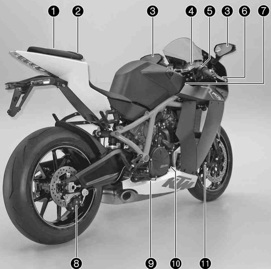 KTM 1190 RC8 R JP - Vue arrière droite du véhicule - 1