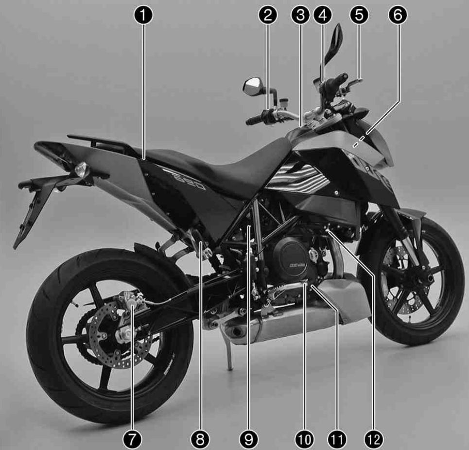 KTM 690 DUKE JP - Vue arrière droite du véhicule - 1