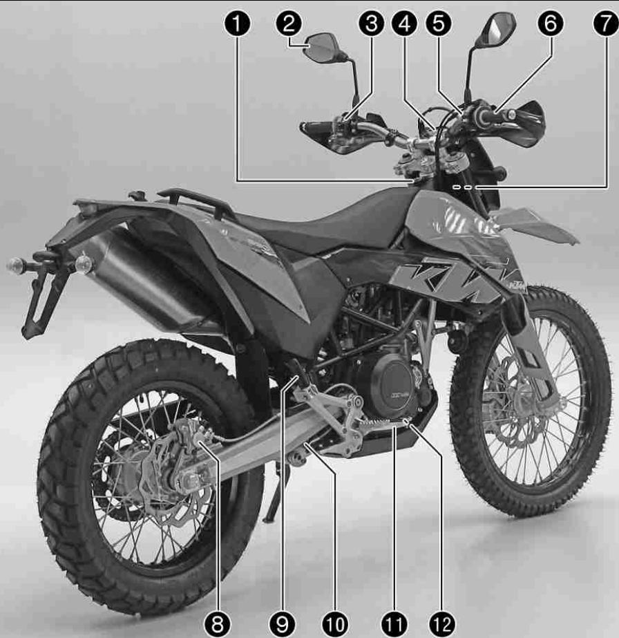 KTM 690 ENDURO EU - Vue arrière droite du véhicule - 1