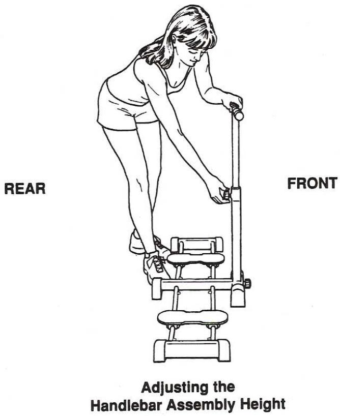 CARE FITNESS LEG TRAINER II - Ajuster la hauteur du guidon - 1