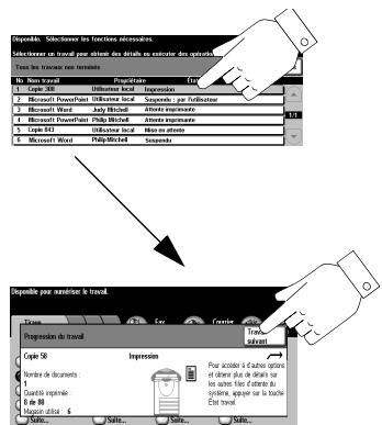 XEROX COPYCENTRE C65 DIGITAL COPIER - Sélectionner un travail dans la file. - 1