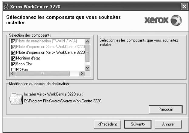 XEROX WORKCENTRE 3220 - Sélectionnez les composants à installer, puis cliquez sur suivant. - 1