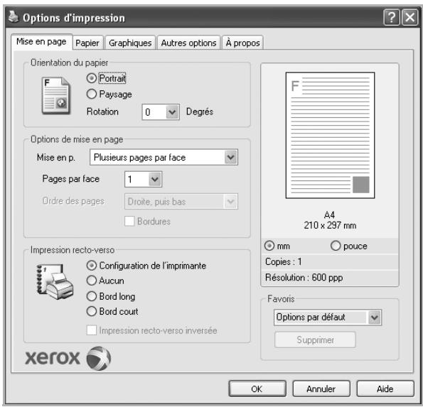 XEROX WORKCENTRE 3220 - Onglet mise en page - 1