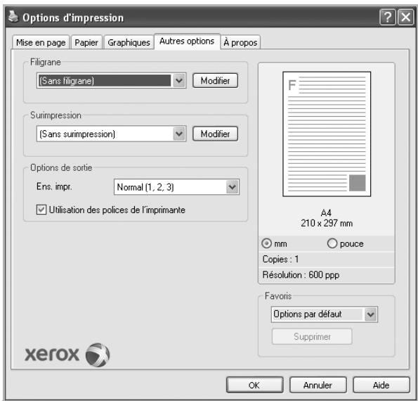 XEROX WORKCENTRE 3220 - Onglet autres options - 1