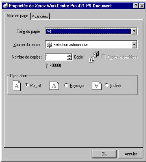 XEROX WORKCENTRE PRO 421DE DIGITAL COPIER - Configuration du document par défaut - 1