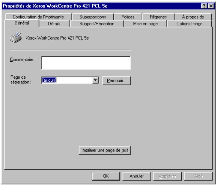 XEROX WORKCENTRE PRO 421DE DIGITAL COPIER - Configuration de l'imprimante - 1