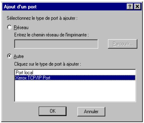 XEROX WORKCENTRE PRO 421DE DIGITAL COPIER - Configuration du port d'imprimante pour Windows 95/98/ME - 2