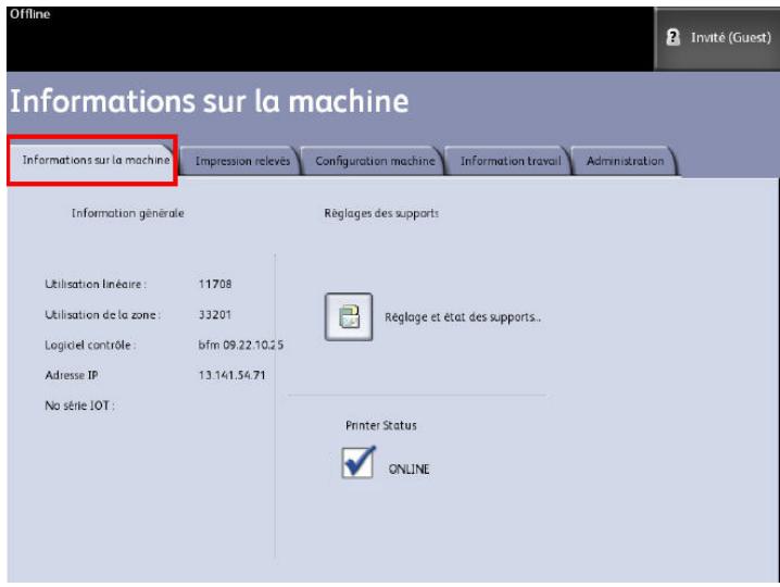 XEROX 6622 - Présentation du menu Informations sur la machine - 2